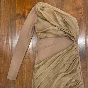 Alice and Olivia One Shoulder Tan Dress size XS